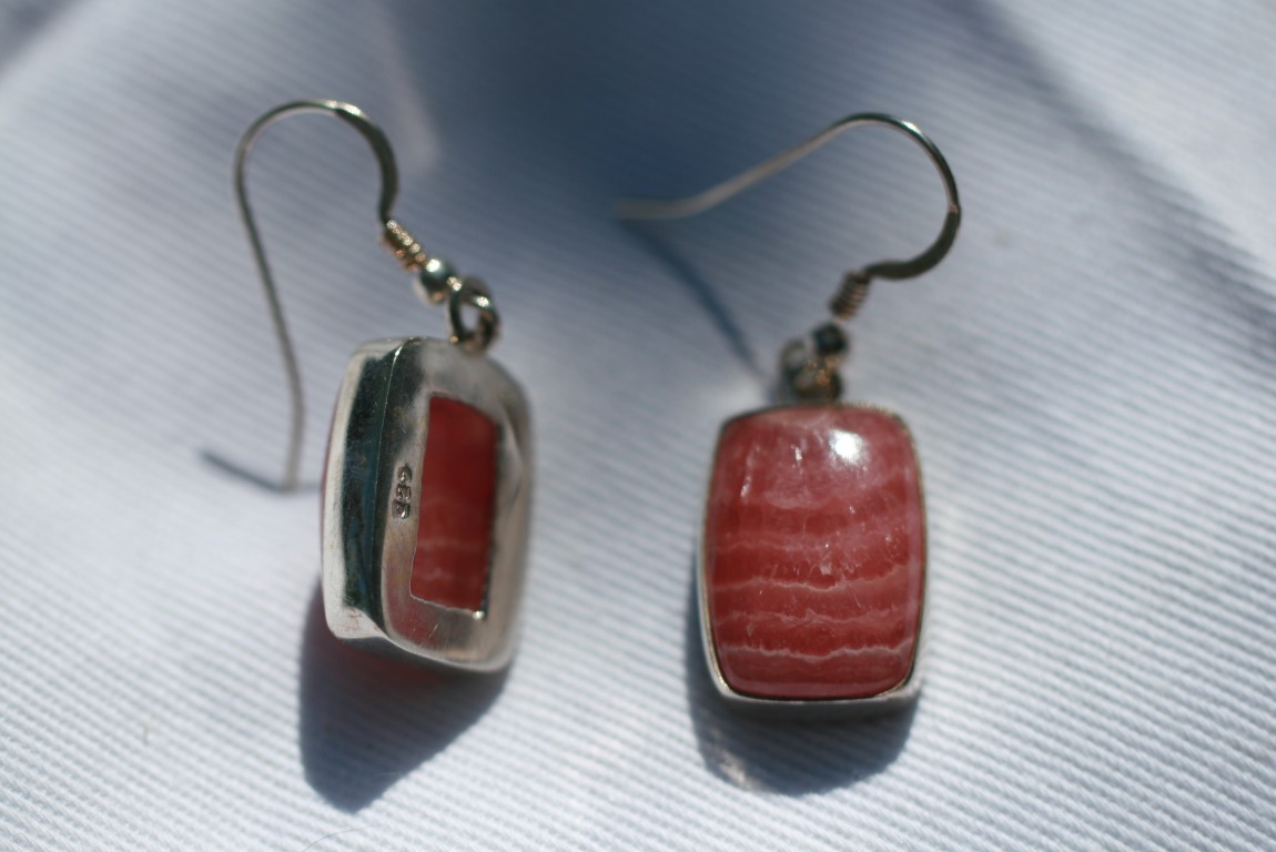 Rhodochrosite Earrings help you love yourself 5050